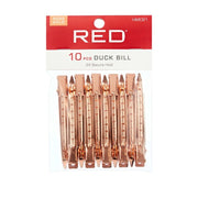 RED BEAUTY by KISS 10 pack rose gold duck bill clips for styling and sectioning hair