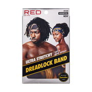 RED BEAUTY by KISS packaging showing two models wearing patterned ultra stretchy dreadlock band in assorted colors