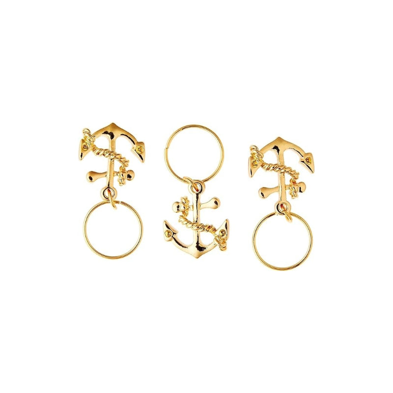 RED BEAUTY by KISS premium braid charm kit gold anchor hair charms with rings for braids and styles