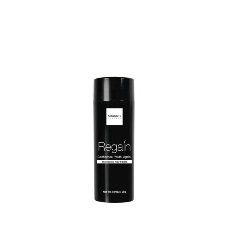 ABSOLUTE NEW YORK Regain black cylindrical bottle of black hair thickening fibers for instant volume and fuller look
