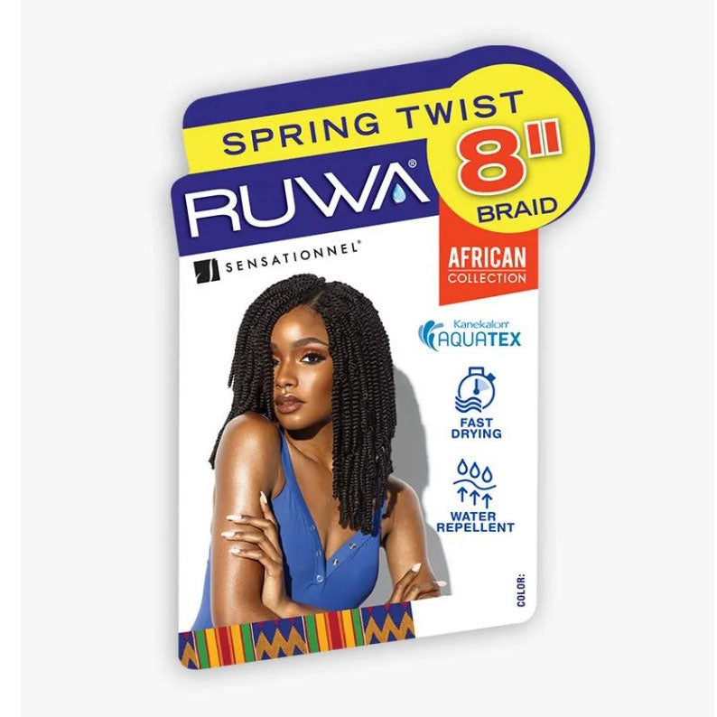 Sensationnel Ruwa Spring Twist hair 8 inch braid fast drying and water repellent African collection