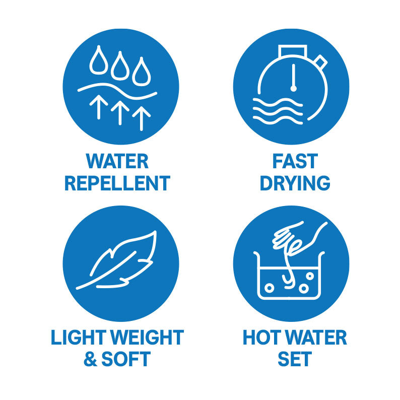 Water repellent fast drying lightweight soft hot water set features for Ruwa Spring Twist hair braid by SENSATIONNEL