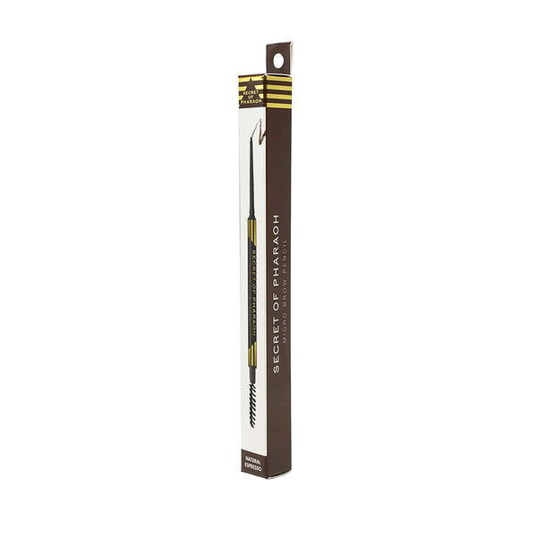 EBIN micro brow pencil natural espresso ultra fine tip with spoolie in slim brown box for precise brows