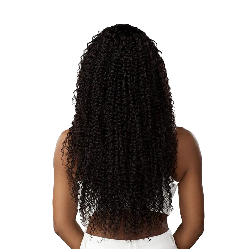 SENSATIONNEL 13x4 glueless HD lace frontal wig long kinky curly natural black for everyday styling