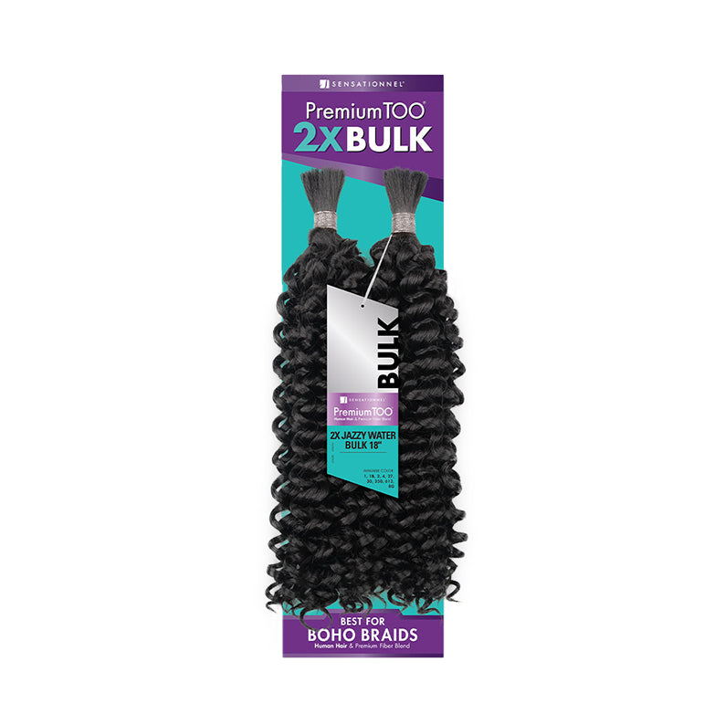 Sensationnel 18 inch curly braiding hair in black for boho braids with premium bulk texture