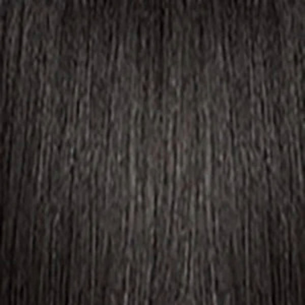 SENSATIONNEL Butta Lace Unit 5 wig close up of straight dark brown synthetic hair texture for sleek styles
