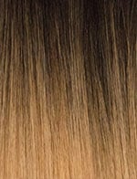 Close up of SENSATIONNEL wig showing straight ombre brown to blonde hair strands Cloud9 Swiss lace wig Latisha natural texture