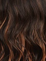 SENSATIONNEL Empire 100 human hair 27pcs wavy dark brown extensions with caramel highlights for blended volume