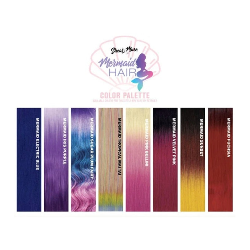 SENSATIONNEL shear muse lace front wig mermaid hair color palette showing multiple vibrant swatches