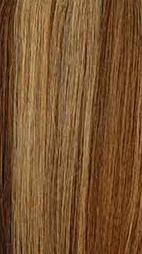 SHAKE N GO golden human hair wig straight long silky strands with natural golden brown highlights