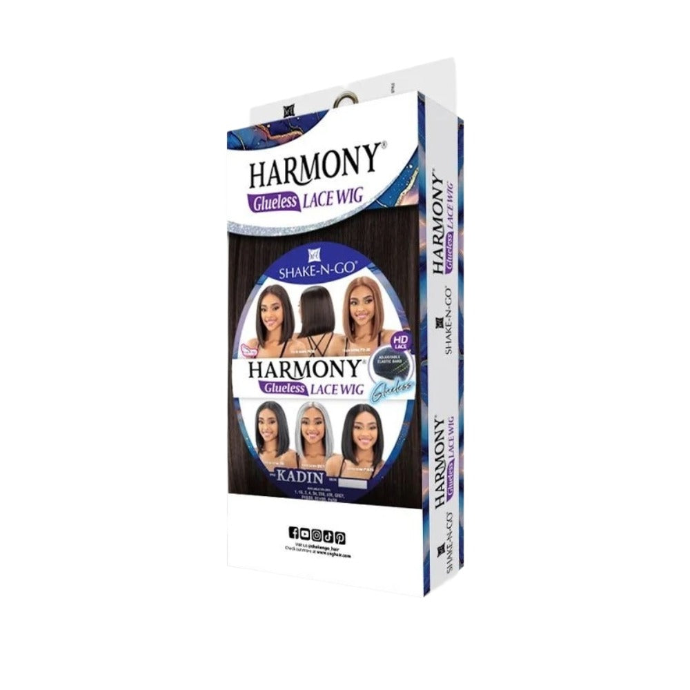 SHAKE N GO Harmony lace wig Kadin straight dark brown glueless lace wig in retail packaging