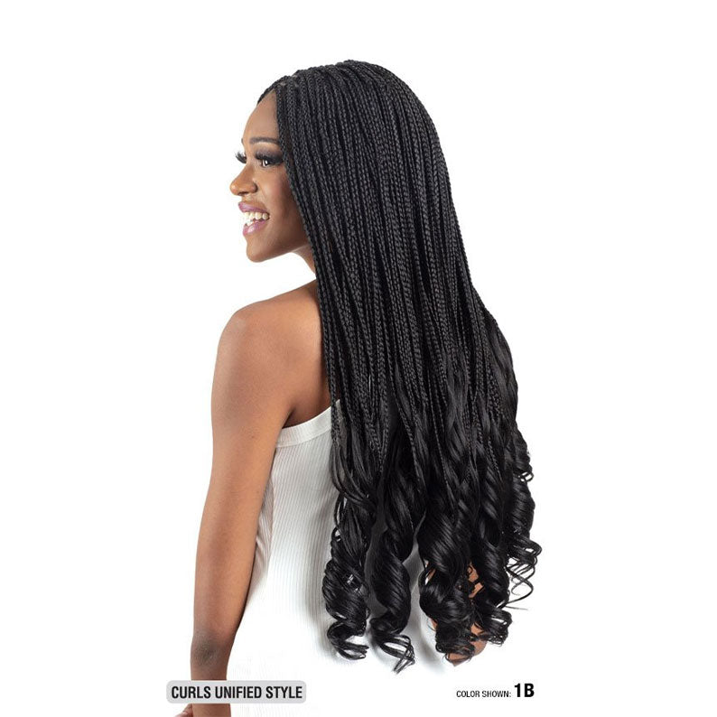 SHAKE N GO Freetress French curl braid 22 inch long black synthetic braids with curled ends