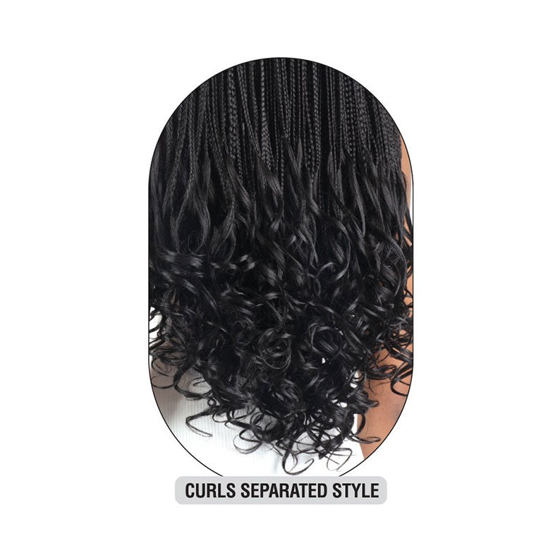 SHAKE N GO Freetress French curl braid 22 inch with tight braids and curly ends in black