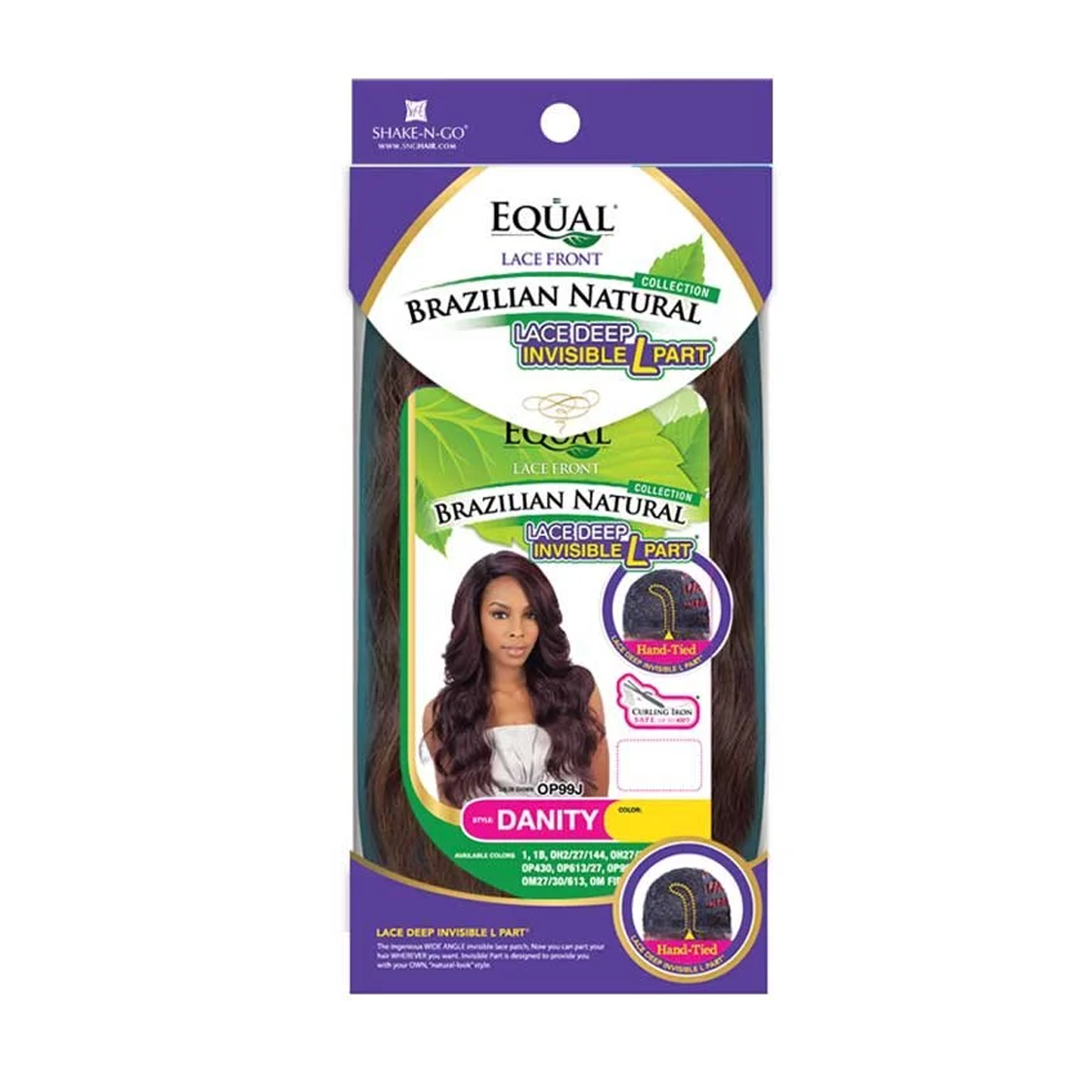 Perruque à raie en L avec dentelle frontale égale DANITY