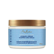 Shea Moisture Manuka Honey Curl Cream jar with blue label and gold lid for hydrate repair 326 g