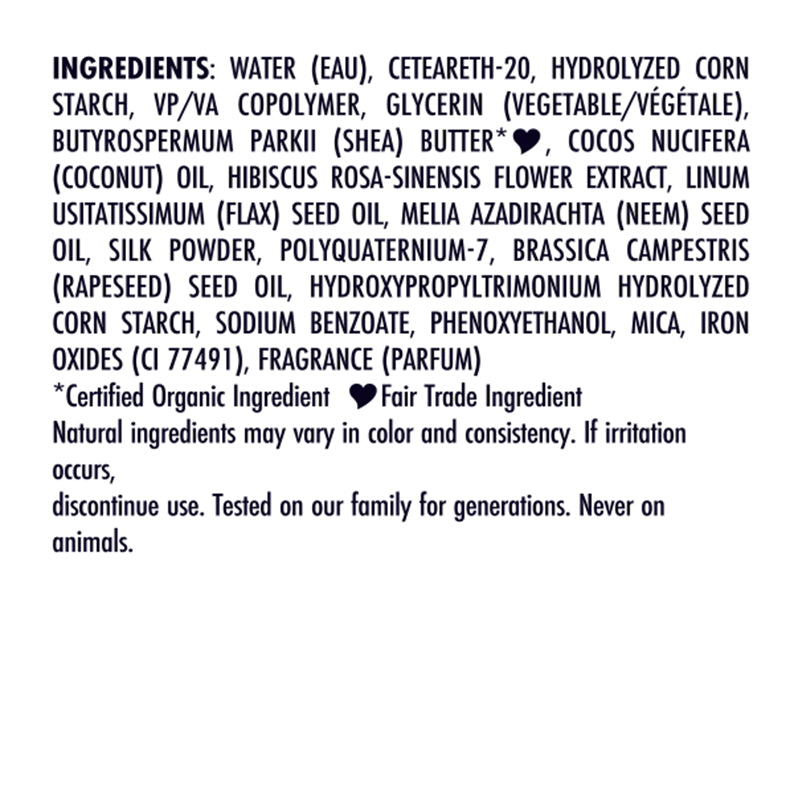 SheaMoisture coconut hibiscus edge control gel ingredients label listing water shea coconut hibiscus oils and extracts