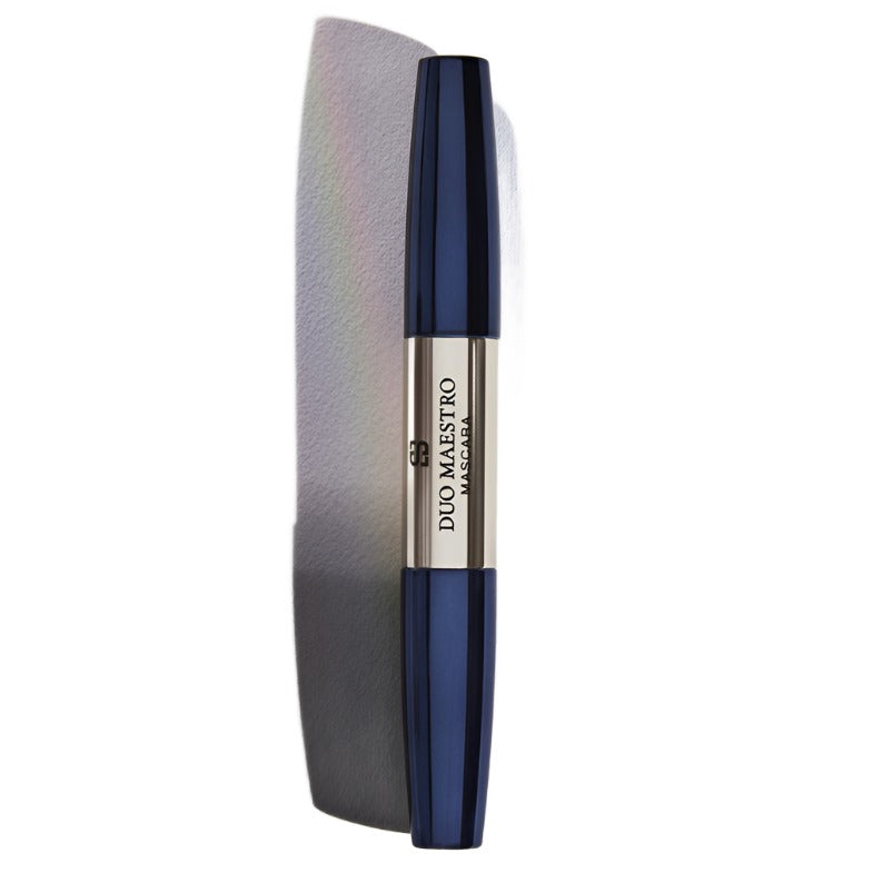 Siia Duo Maestro Mascara dual ended navy blue tube with silver center label for volume and length