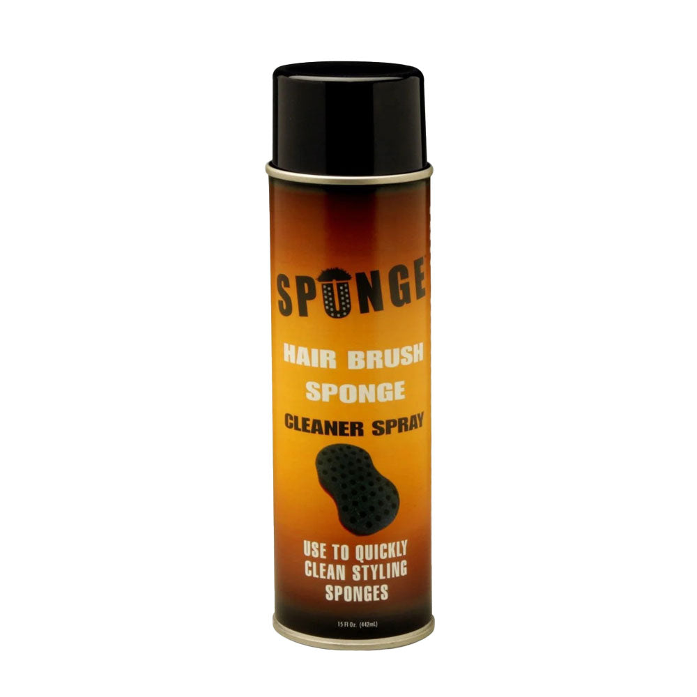 SPUNGE hair brush sponge cleaner spray for hair brushes in tall aerosol can with brown label