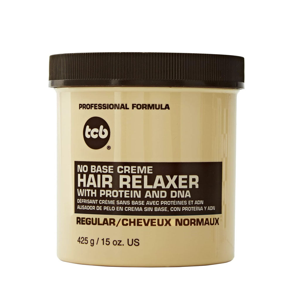 TCB no base relaxer cream for hair with protein and DNA in 15 oz jar