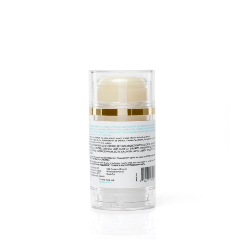 TGIN miracle hair styling wax stick clear travel size container with gold band and back label