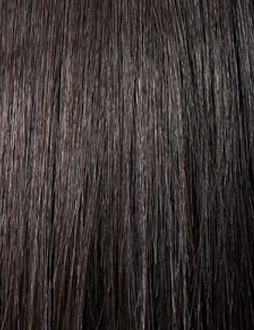 OUTRE 34 inch synthetic lace front wig straight dark brown silky strands close up texture