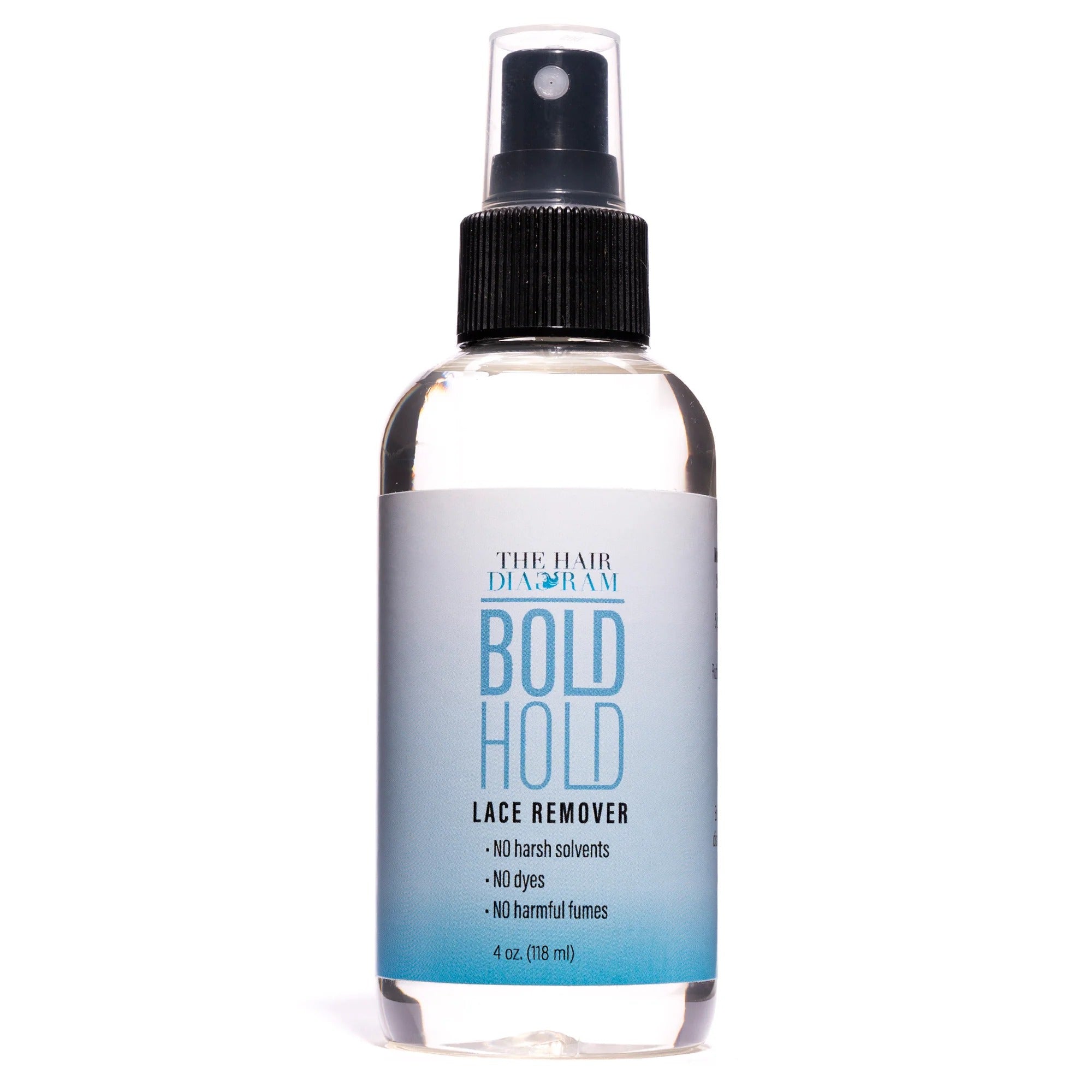 THE HAIR DIAGRAM Bold Hold lace wig adhesive remover spray bottle 4 oz clear no harsh solvents safe removal