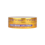 NICKA K Tyche maximum hold edge control gel gold 3.4 fl oz jar with biotin castor oil for edges braids locs and twists