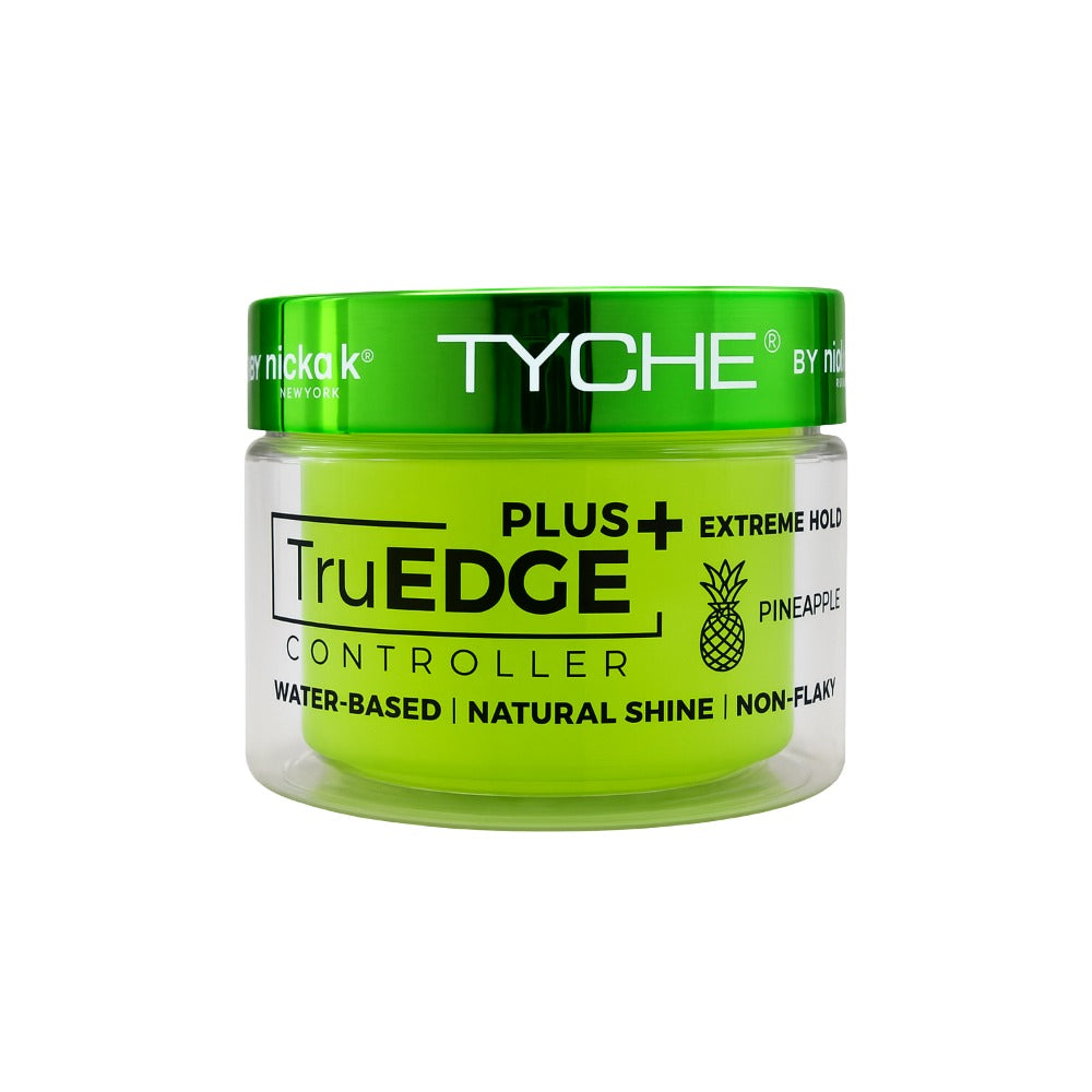 NICKA K TruEDGE pineapple extreme hold edge control gel jar water based natural shine non flaky