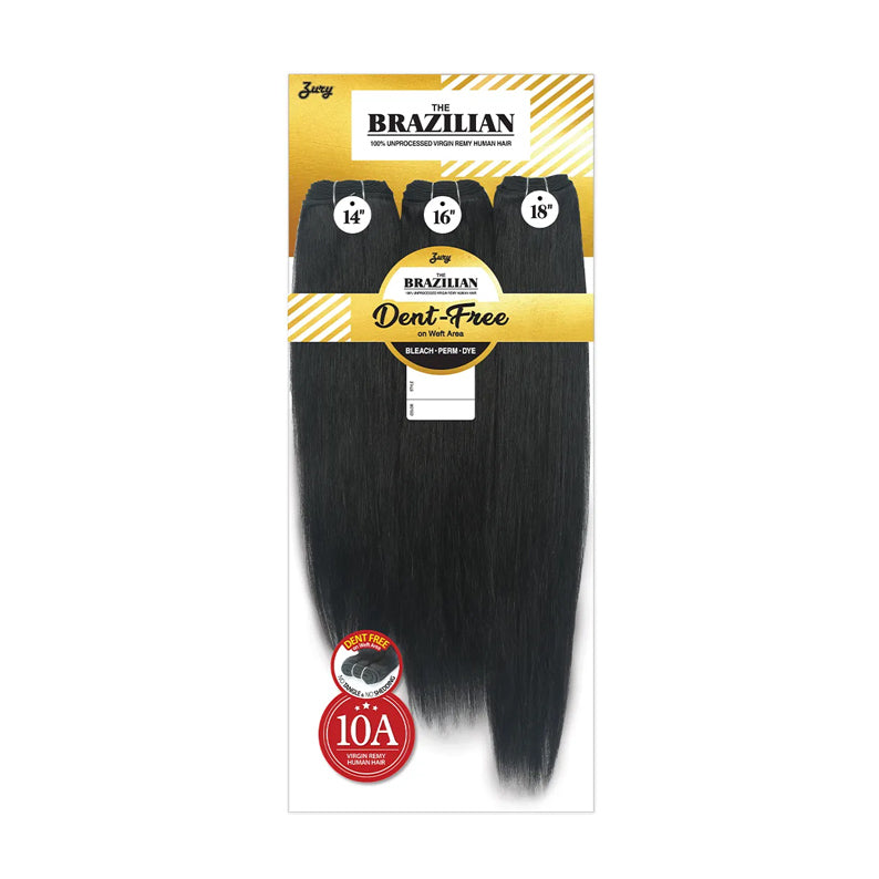 Royal Imex packaging of Brazilian human hair weave straight black three wefts 14 16 18 inch lengths