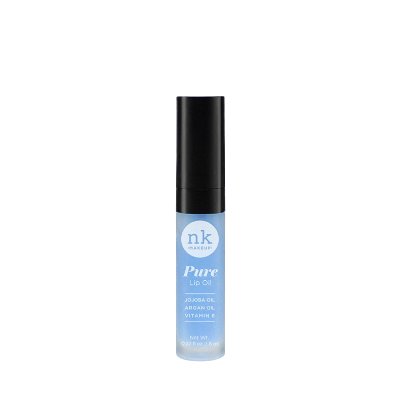 Nicka K Pure Lip Oil with Jojoba Oil Argan Oil and Vitamin E in sleek black and blue tube