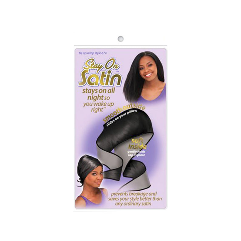Écharpe en satin Stay On #674 [Noir]