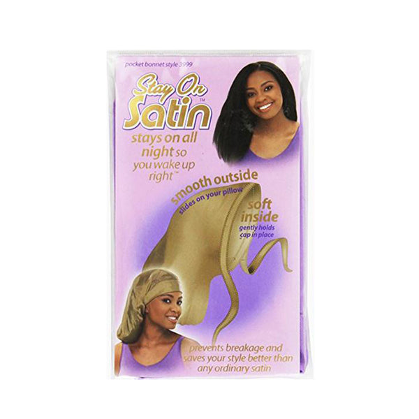 STAY ON SATIN Pocket Braid Bonnet #3999 [ASSORTED COLOR]