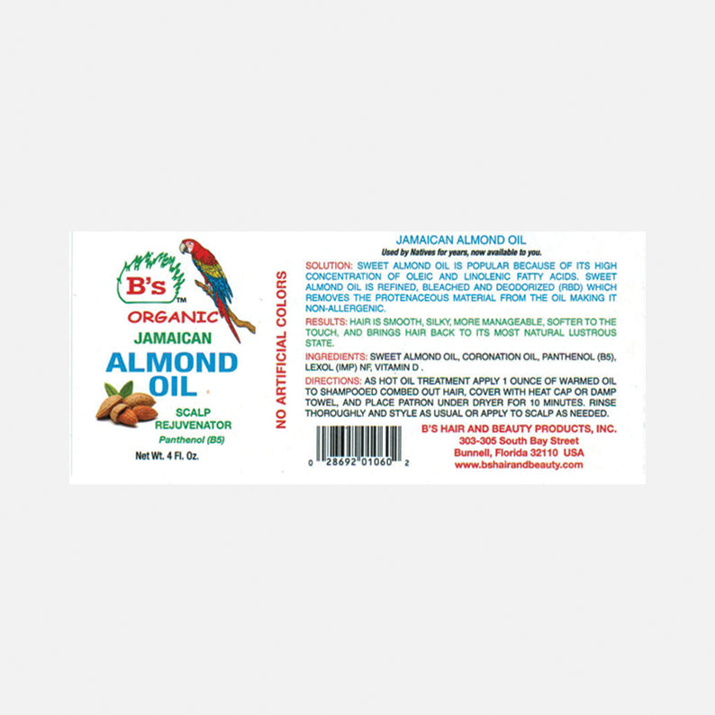B'S Jamaican Almond Oil 4oz