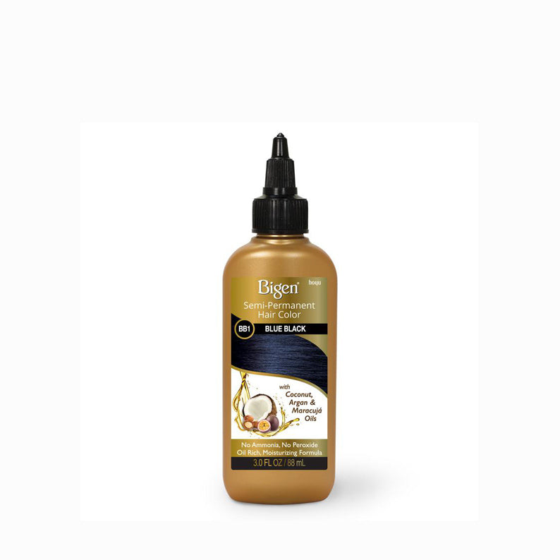 Bigen semi-permanent hair color Blue Black with coconut argan and marula oils moisturizing formula