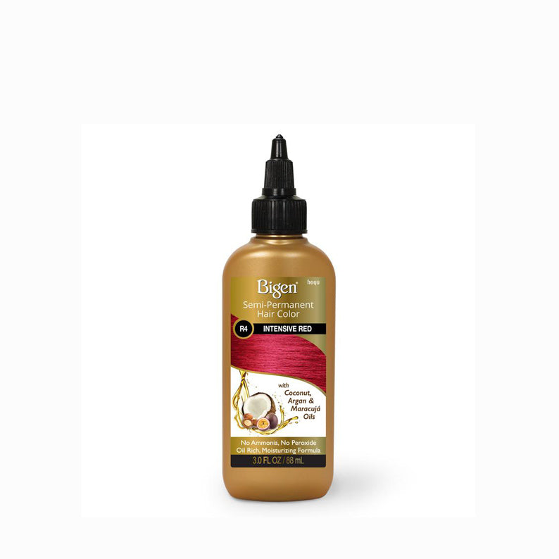 Bigen semi-permanent hair color bottle in Intensive Red with moisturizing oils for hair care