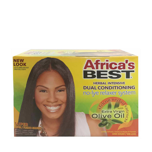 AFRICA'S BEST HERBAL INTENSIVE DUAL CONDITIONING NO-LYE RELAXER SYSTEM KIT [SUPER]