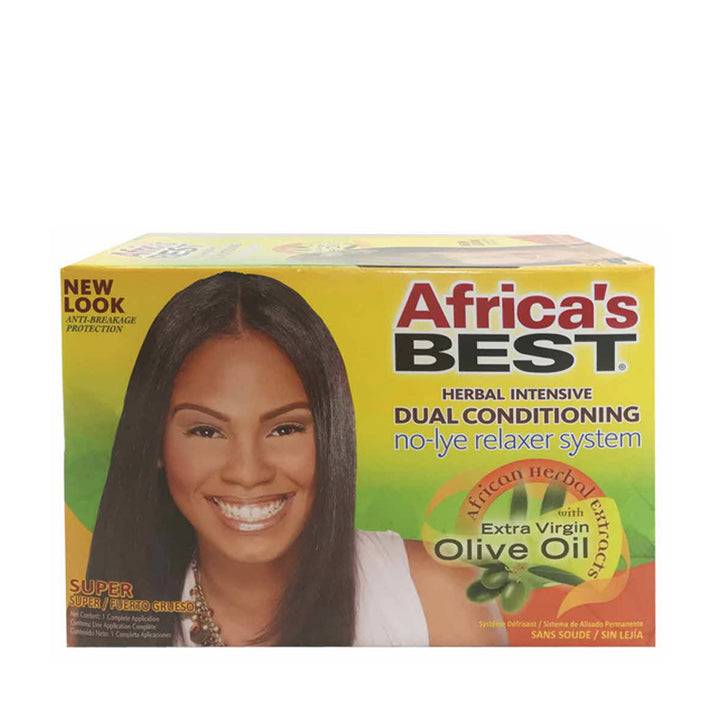 AFRICA'S BEST HERBAL INTENSIVE DUAL CONDITIONING NO-LYE RELAXER SYSTEM KIT [SUPER]