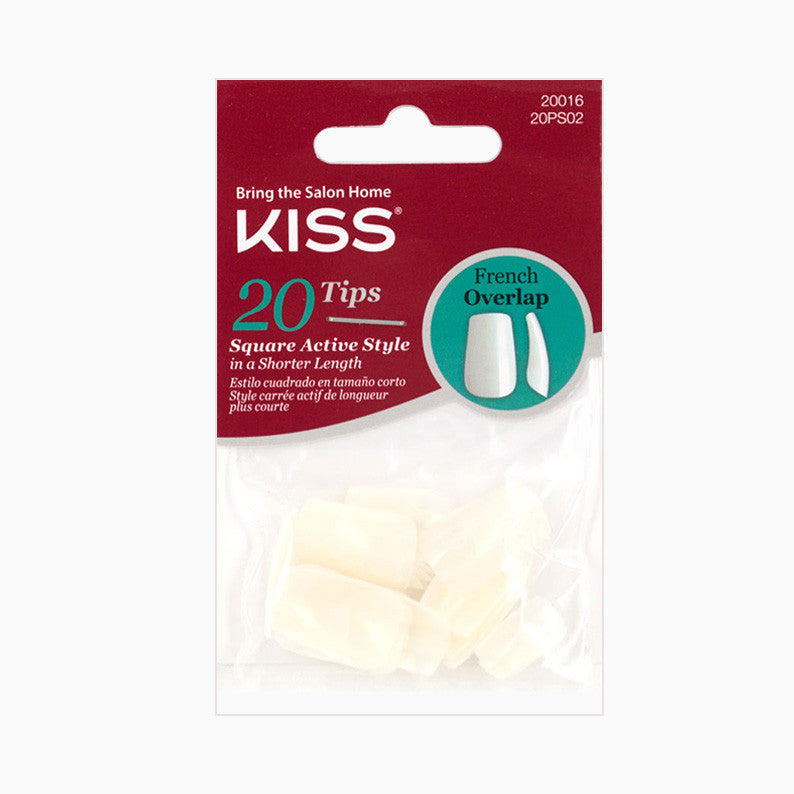 [Kiss] Acrylic Plain Nails 20 Tips - 20Ps02 French Overlap - Makeup