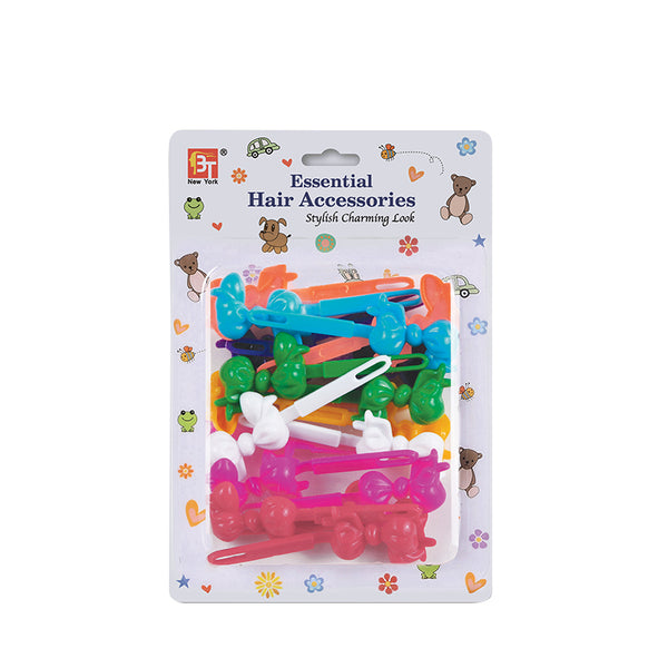 BEAUTY TOWN colorful hair barrettes for girls pack of assorted bright plastic bow clips on card