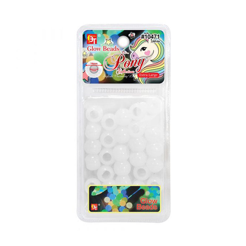 Beauty Town Glow Beads Pony Extra Large White Glow in the Dark Beads for Crafts