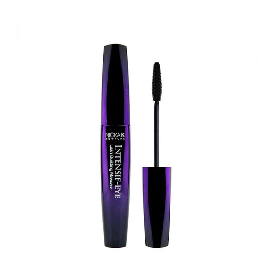 NICKA K intensif-eye black mascara in purple tube with wand volumizing and lengthening for dramatic lashes