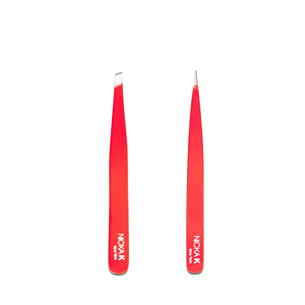 Ensemble de pinces à épiler NICKA K IMPLEMENTS [ROUGE] #NI012R