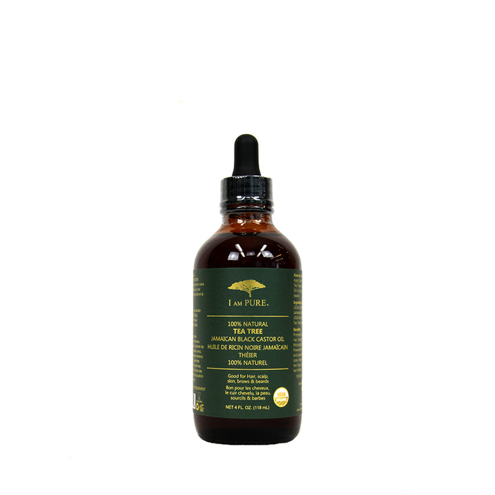 I AM PURE 100% Natural Jamaican Black Castor Oil [TEA TREE] 4OZ