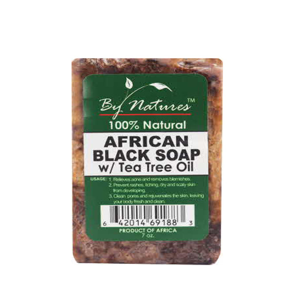 BY NATURES African Black Soap 7oz [TEA TREE OIL]