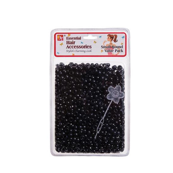 Lot de perles pour cheveux géantes BEAUTY TOWN [NOIR] #07711