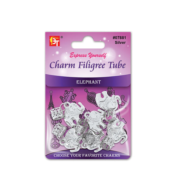 Charm Éléphant en filigrane en argent #07881