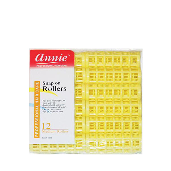 ANNIE #01002 Snap On Rollers 12ct 3/4" [MEDIUM] [YELLOW]