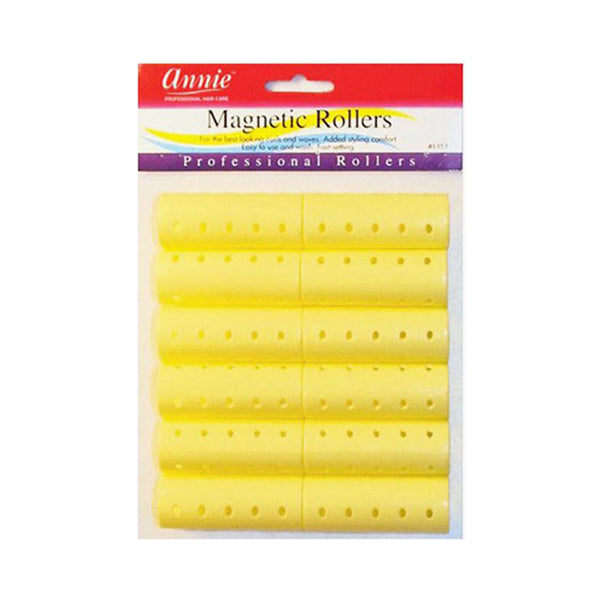 ANNIE #01353 Magnetic Rollers 7/8" Diameter 12ct [YELLOW]