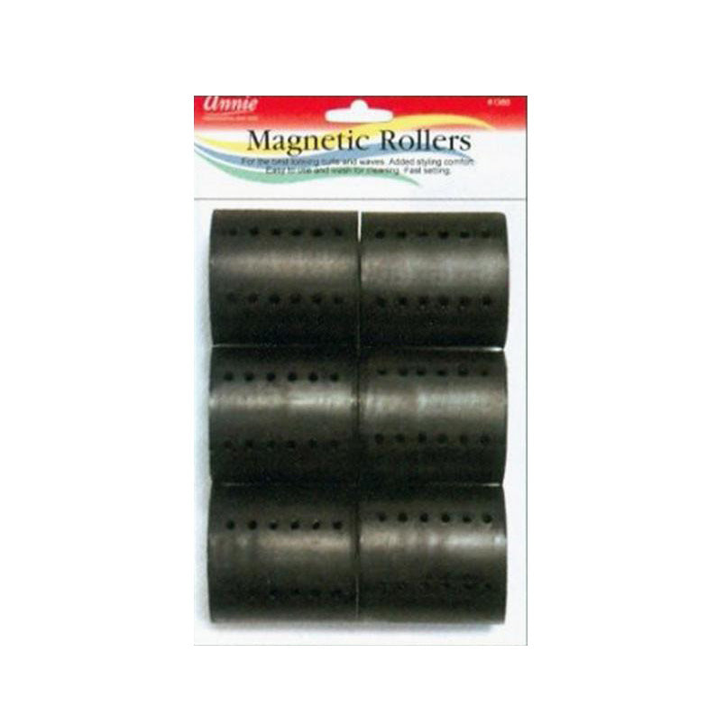 Rouleaux magnétiques #01360, diamètre 2 1/2", 6 pièces [NOIR]