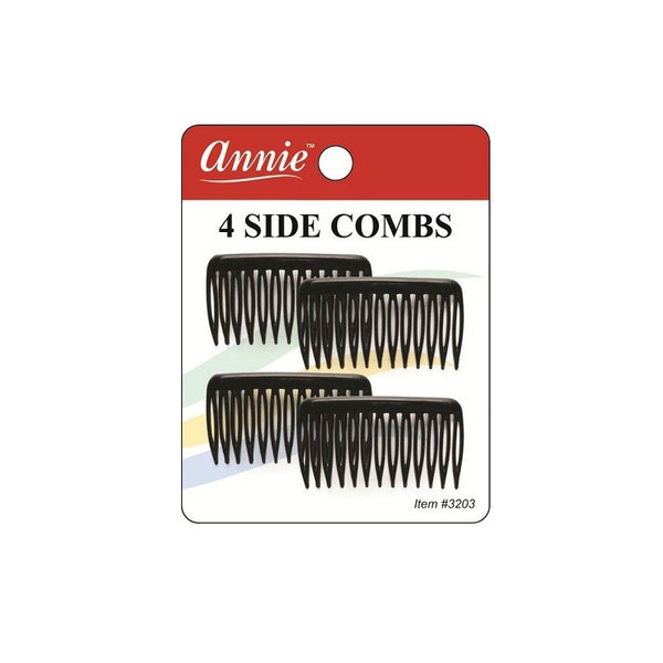 ANNIE #03203 Side Combs 4ct [SMALL] [BLACK]